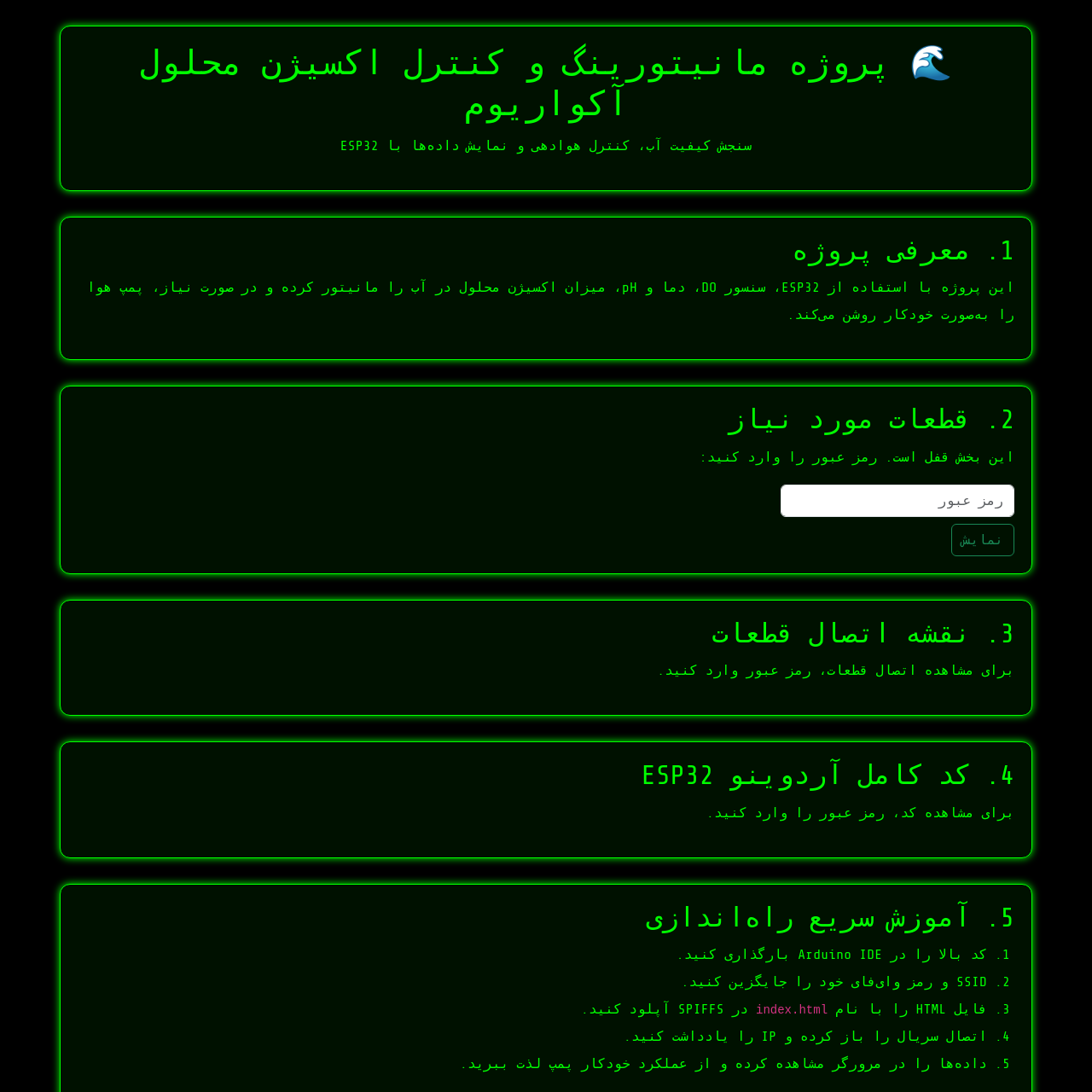 پروژه کنترل اکسیژن آب